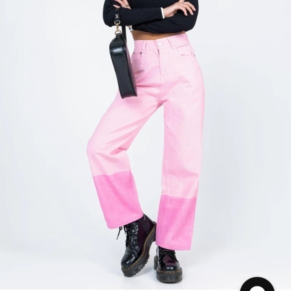 NWT Princess Polly Cameran straight leg pink denim jeans. - Picture 4 of 13